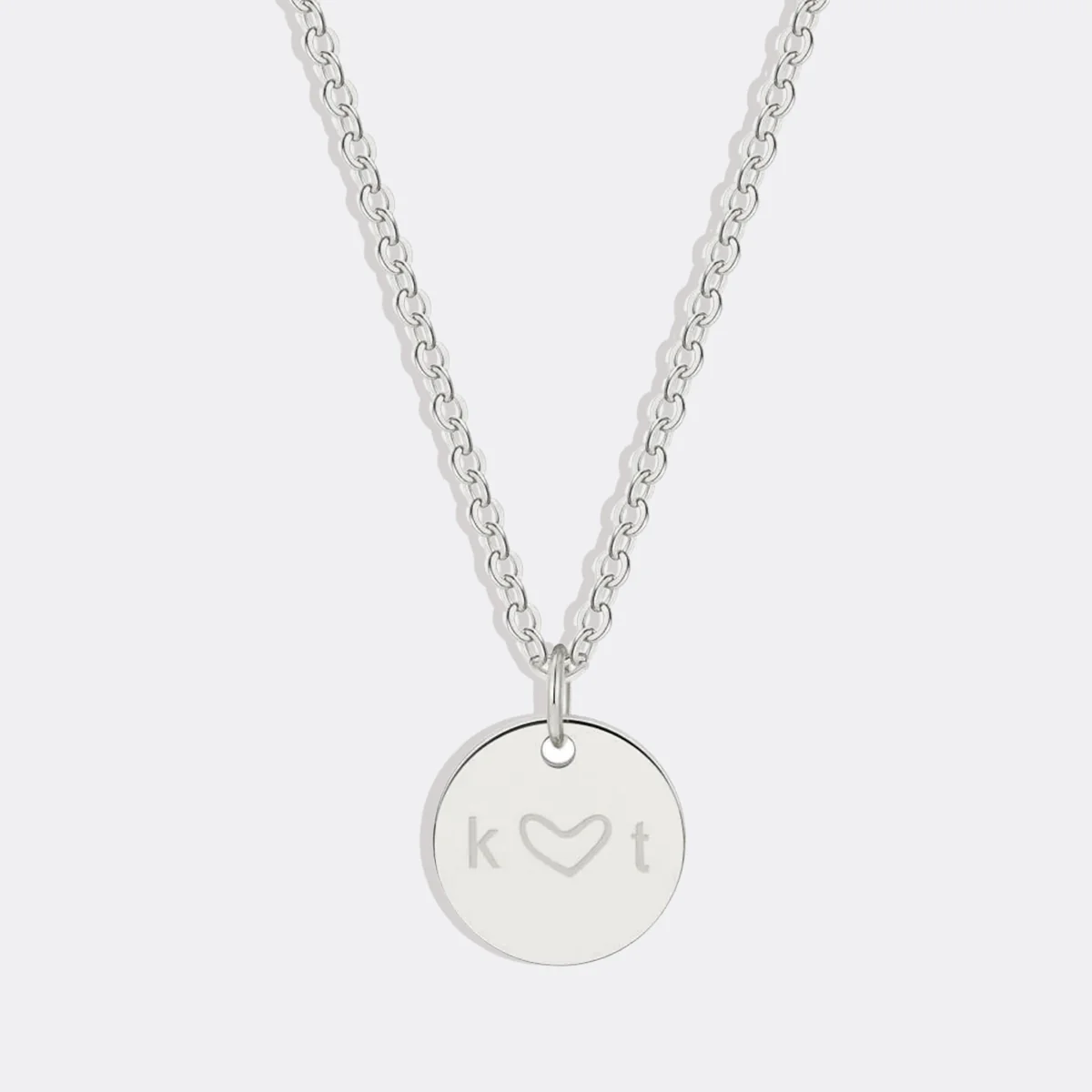 Love Disc Initial Necklace - Image 24