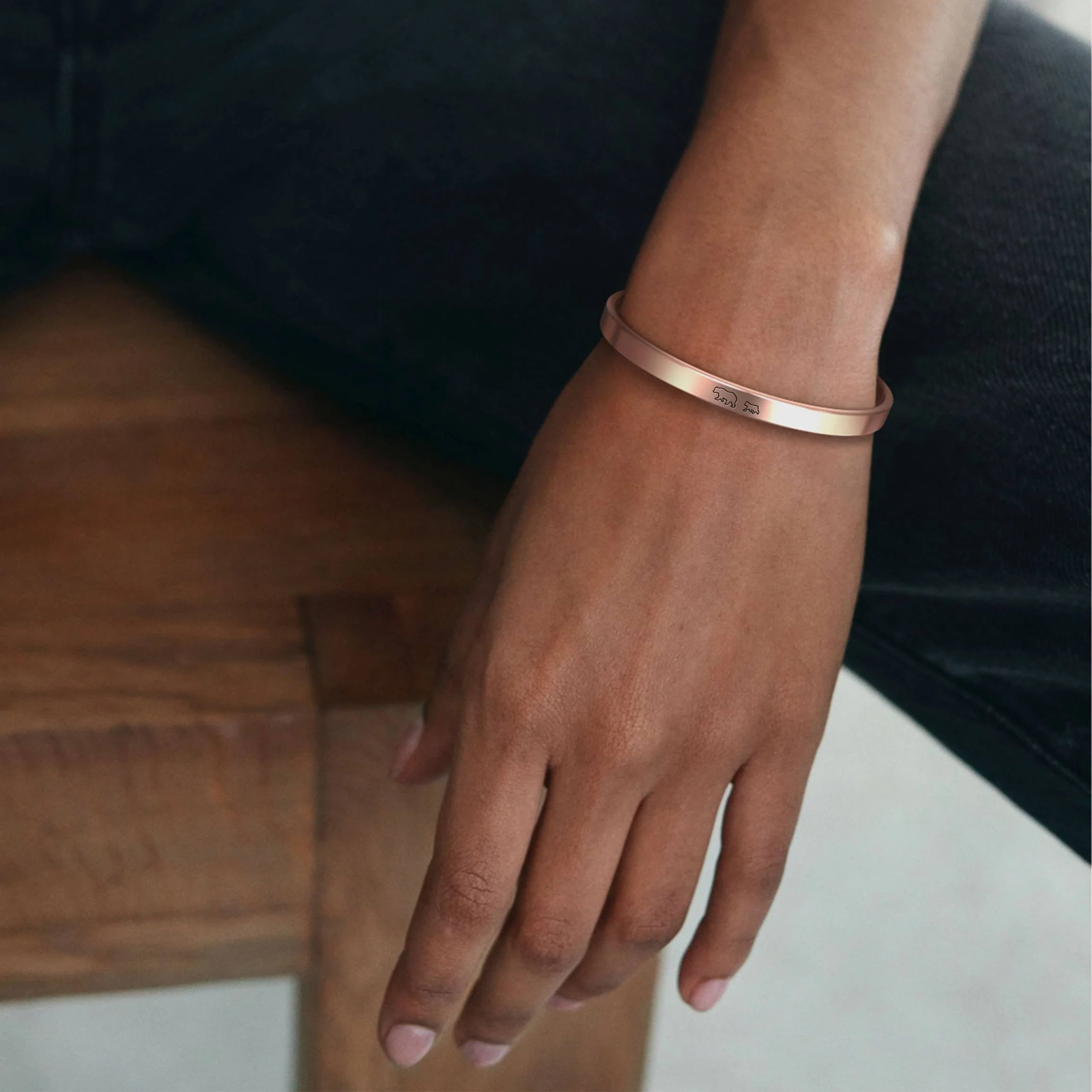 Mama Bear & Her Baby Bears Engraved Cuff Bracelet - Image 103
