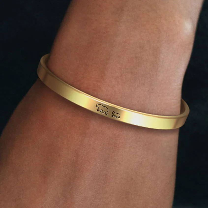 Mama Bear & Her Baby Bears Engraved Cuff Bracelet - Image 109