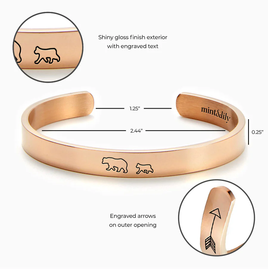 Mama Bear & Her Baby Bears Engraved Cuff Bracelet - Image 120