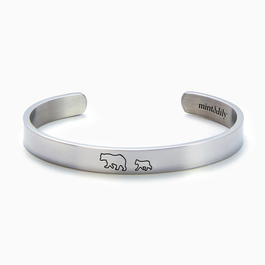 Mama Bear & Her Baby Bears Engraved Cuff Bracelet - Image 121