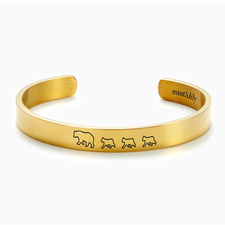 Mama Bear & Her Baby Bears Engraved Cuff Bracelet - Image 129