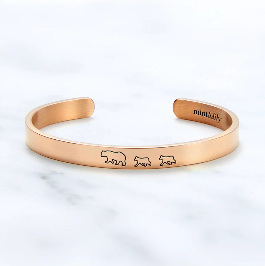 Mama Bear & Her Baby Bears Engraved Cuff Bracelet - Image 57