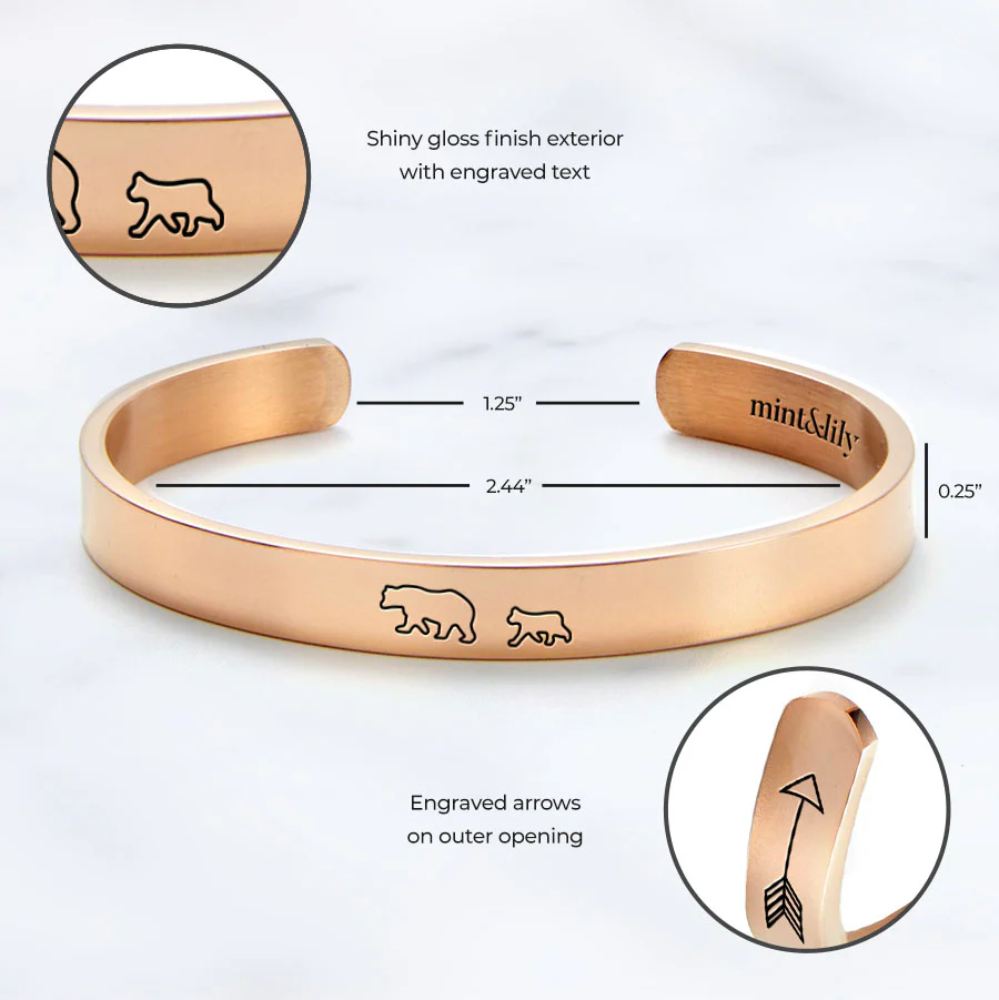 Mama Bear & Her Baby Bears Engraved Cuff Bracelet - Image 62