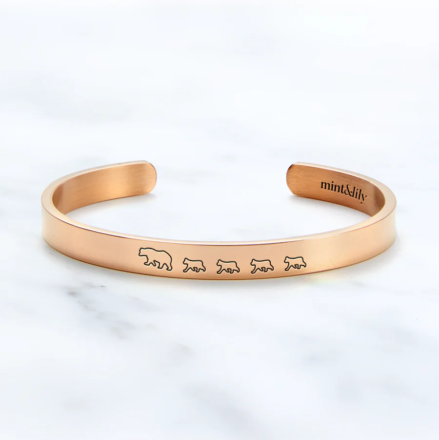 Mama Bear & Her Baby Bears Engraved Cuff Bracelet - Image 78