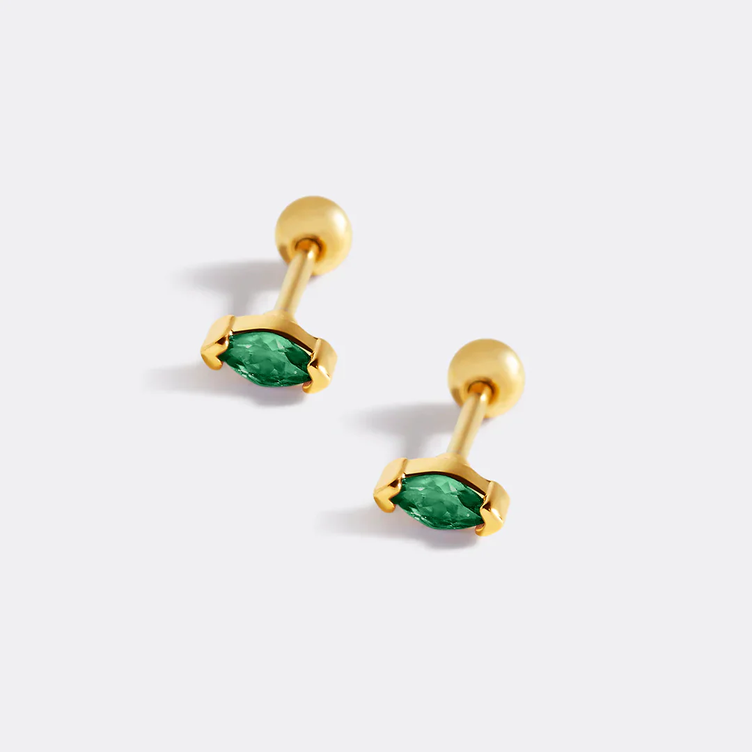 Marquis Gemstone Sleeper Stud Earrings - Image 47