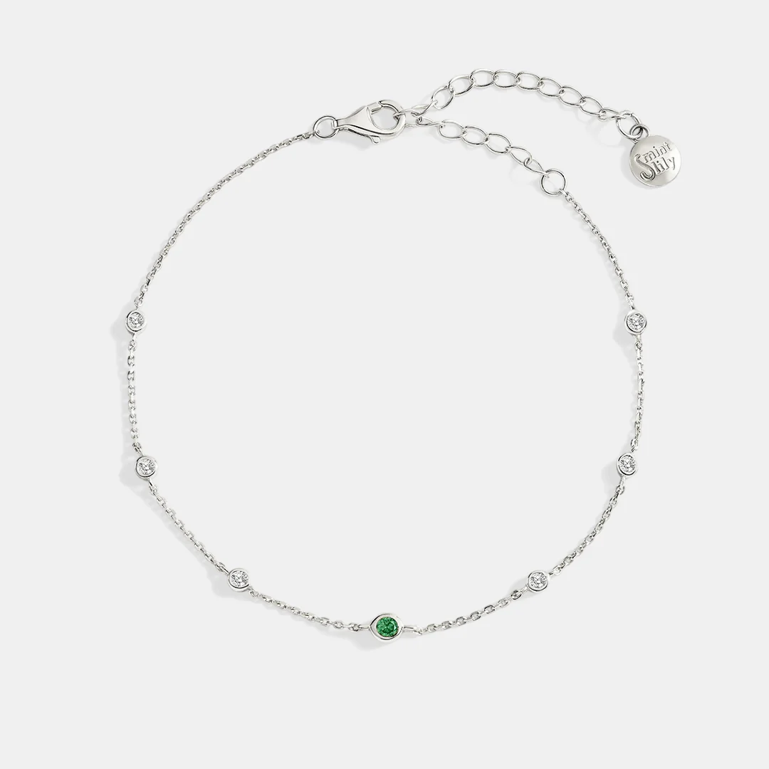 May Birthstone Station Bracelet - Image 7