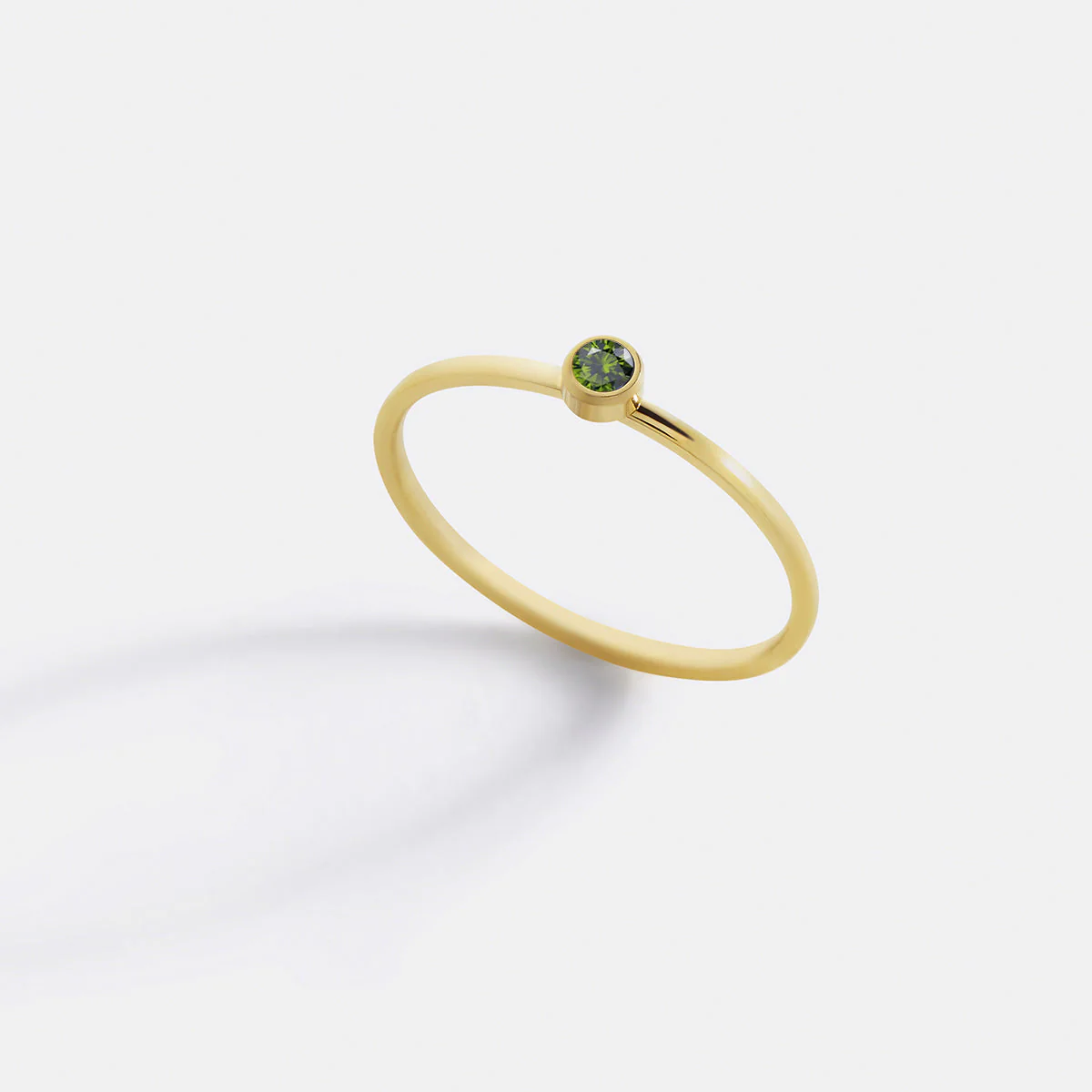 Minimalist Bezel-Set August Birthstone Stacking Band - Image 2