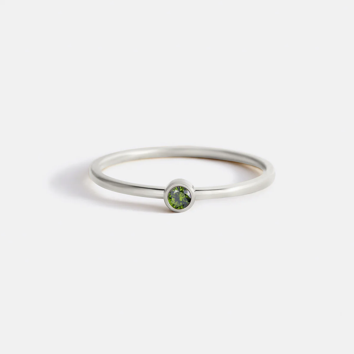 Minimalist Bezel-Set August Birthstone Stacking Band - Image 7