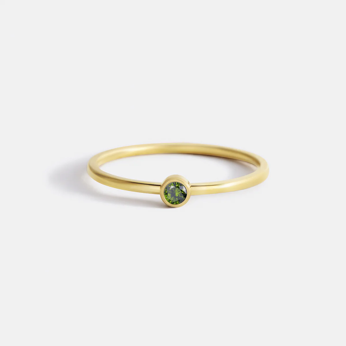 Minimalist Bezel-Set August Birthstone Stacking Band - Image 8