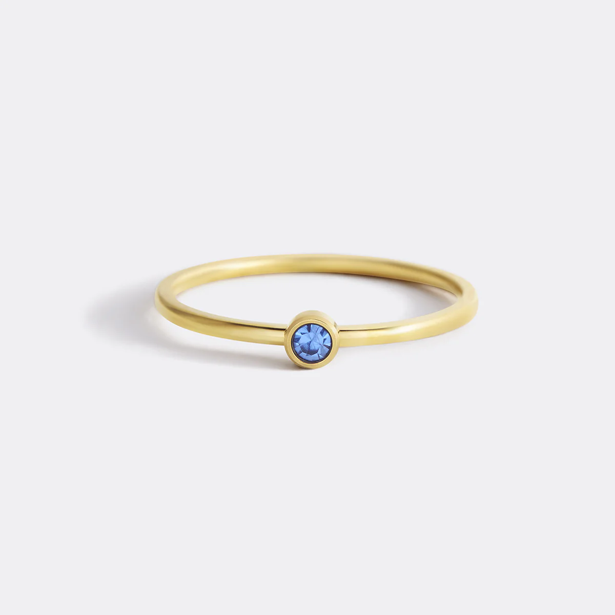 Minimalist Bezel-Set December Birthstone Stacking Band - Image 7