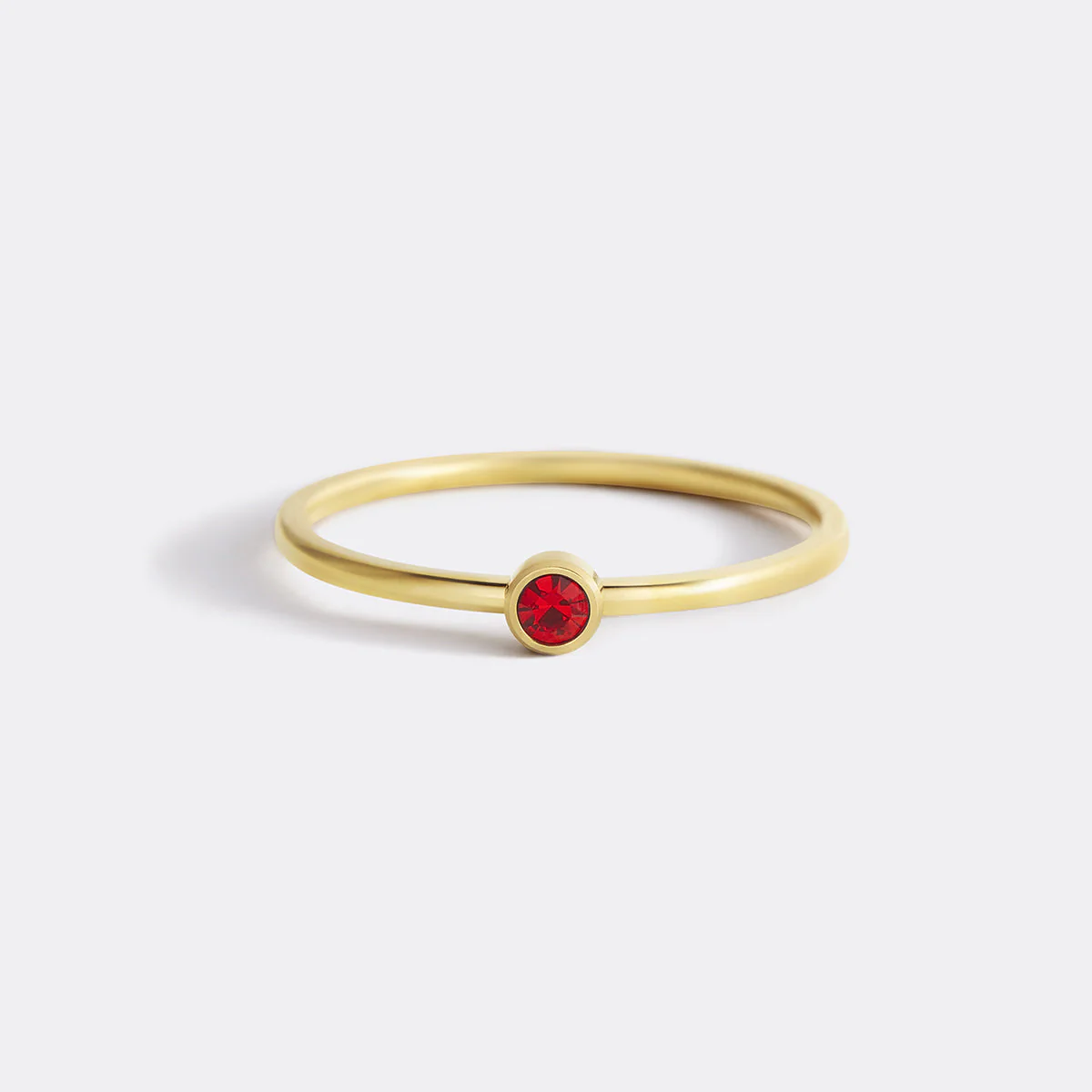 Minimalist Bezel-Set Birthstone Stacking Band - Image 2