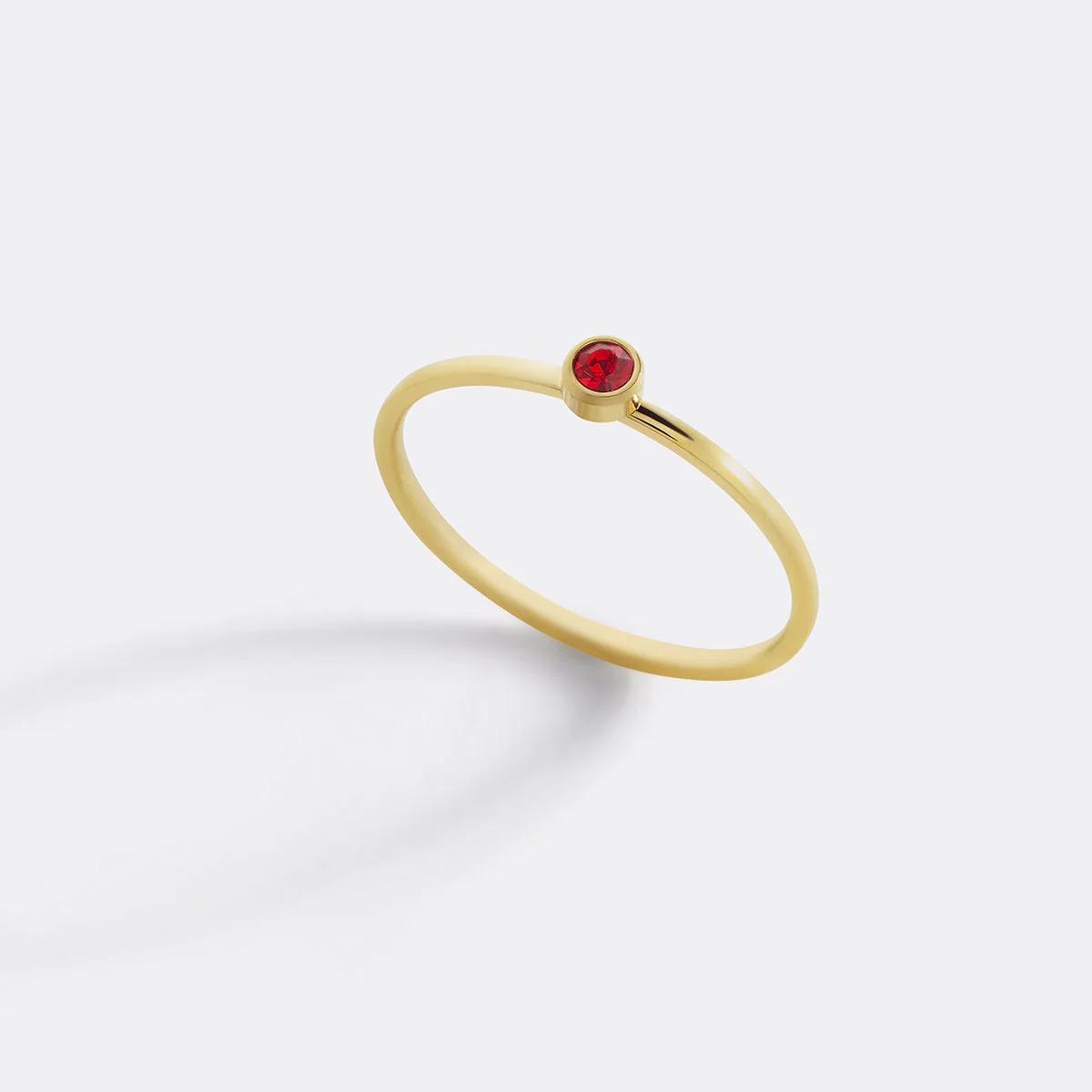 Minimalist Bezel-Set Birthstone Stacking Band - Image 5
