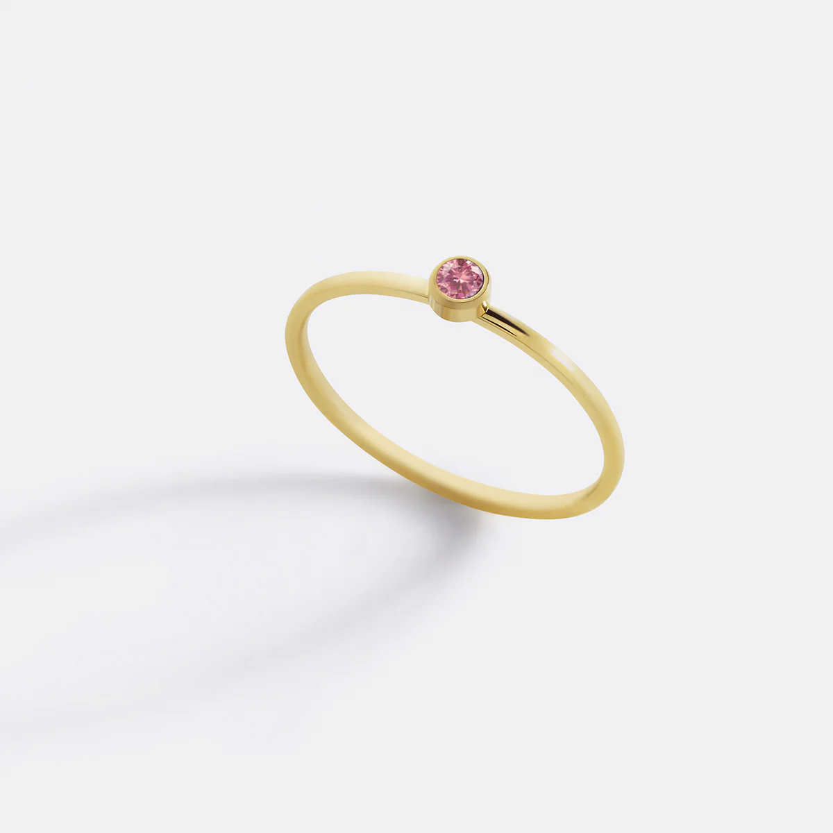 Minimalist Bezel-Set July Birthstone Stacking Band - Image 10