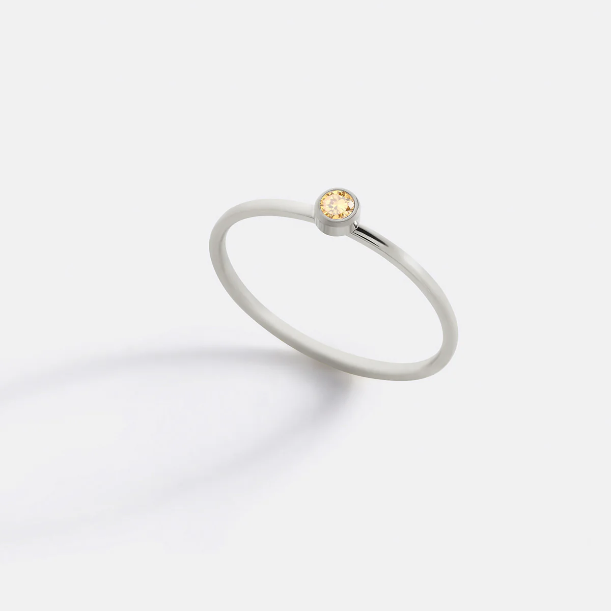 Minimalist Bezel-Set November Birthstone Stacking Band - Image 10