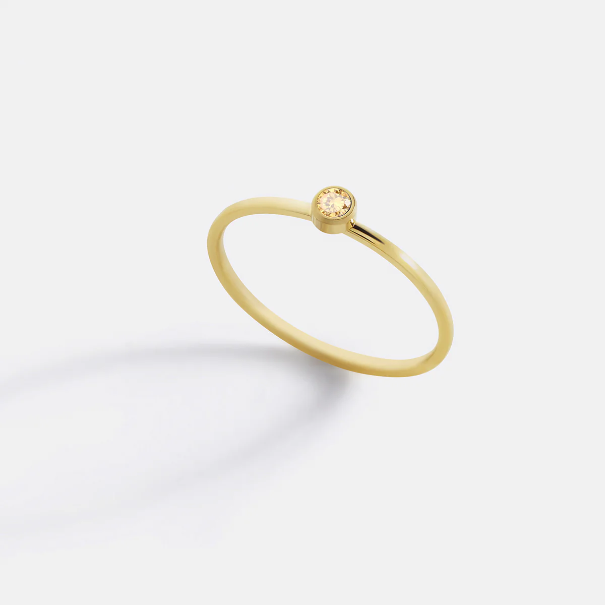 Minimalist Bezel-Set November Birthstone Stacking Band - Image 12