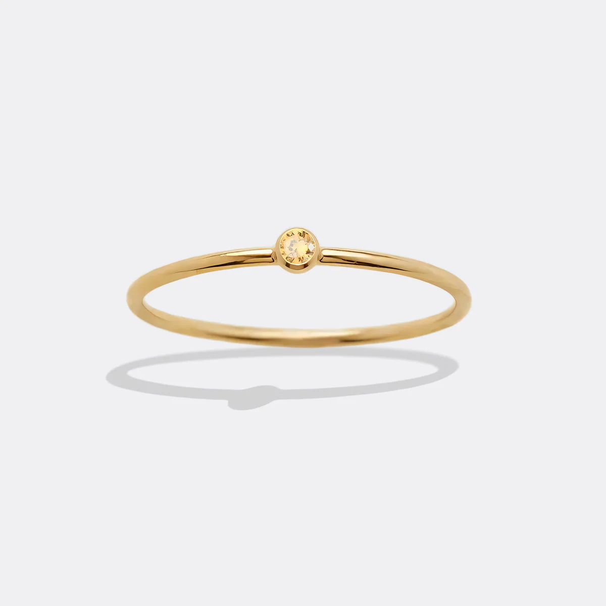 Minimalist Bezel-Set November Birthstone Stacking Band - Image 2