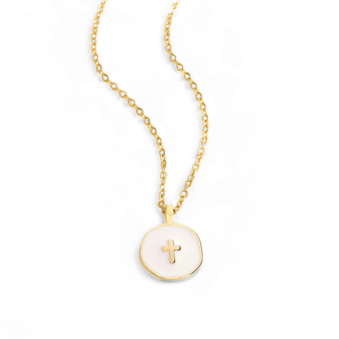 Minimalist Enamel Cross Pendant