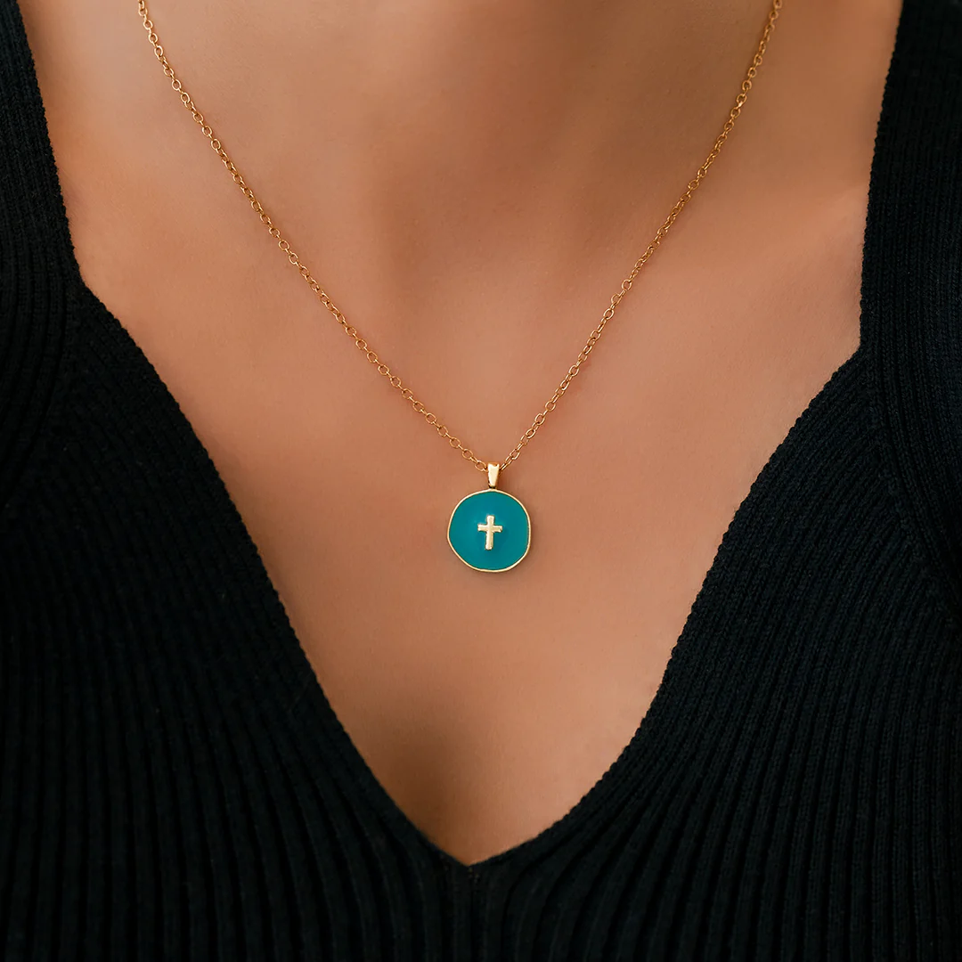 Minimalist Enamel Cross Pendant - Image 13