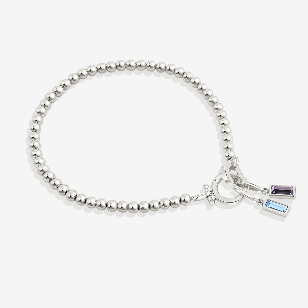 Mint Beaded Birthstone Charm Bracelet - Image 18