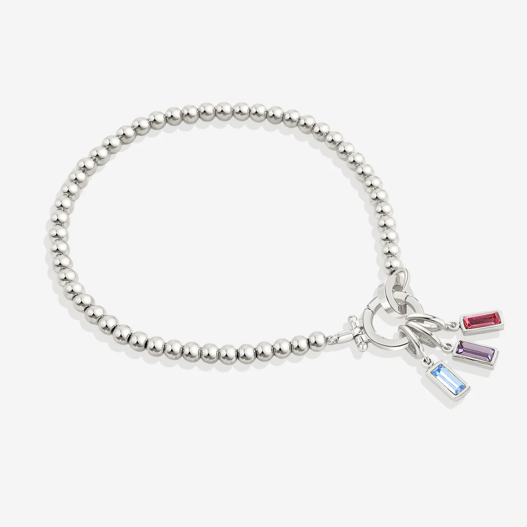Mint Beaded Birthstone Charm Bracelet - Image 19