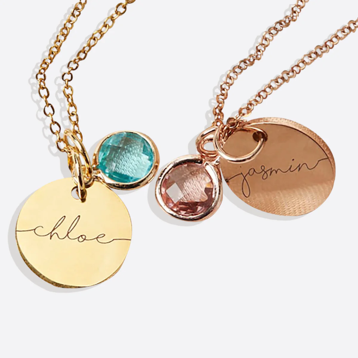 Monogram Script Birthstone Name Necklace - Image 18