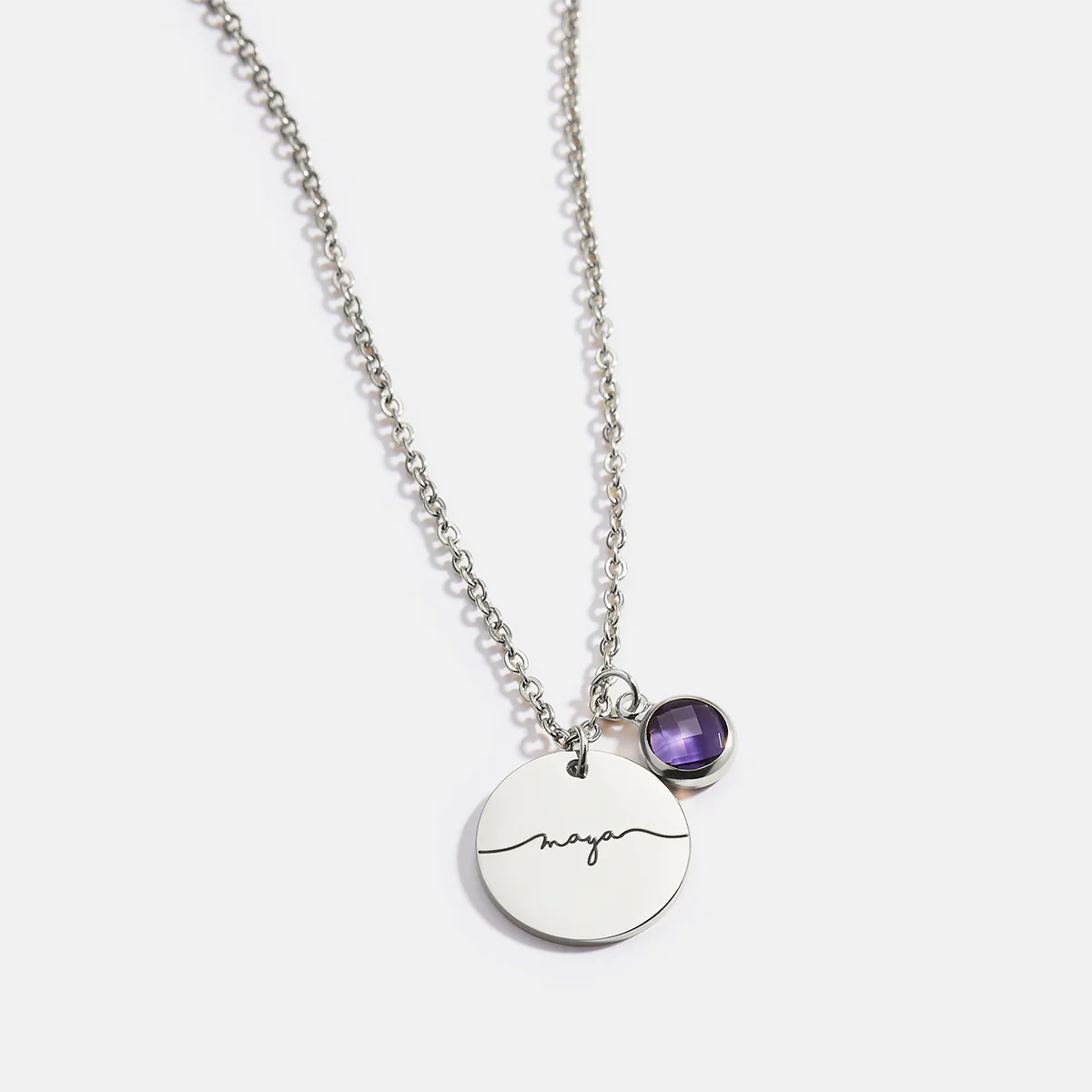 Monogram Script Birthstone Name Necklace - Image 20