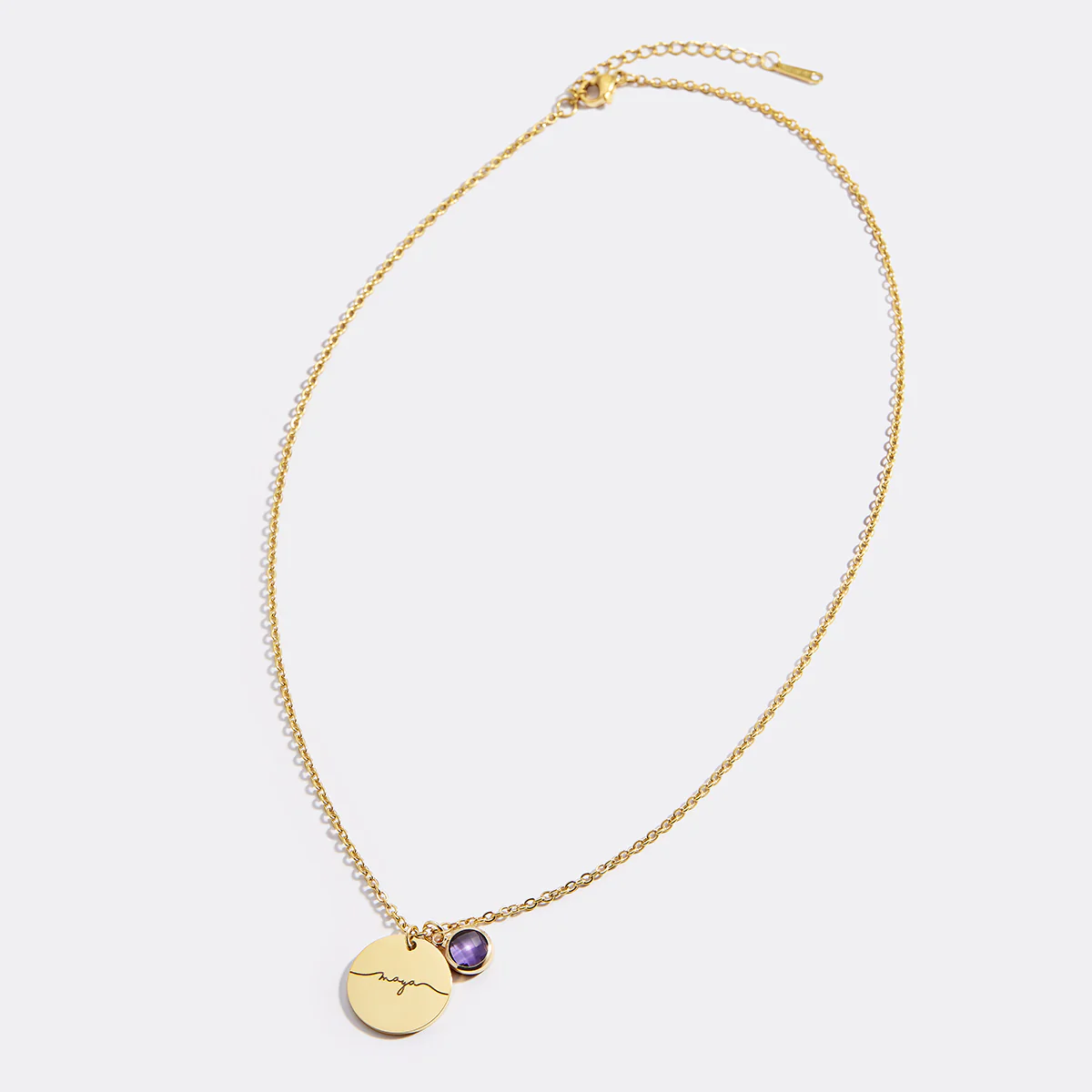 Monogram Script Birthstone Name Necklace - Image 21
