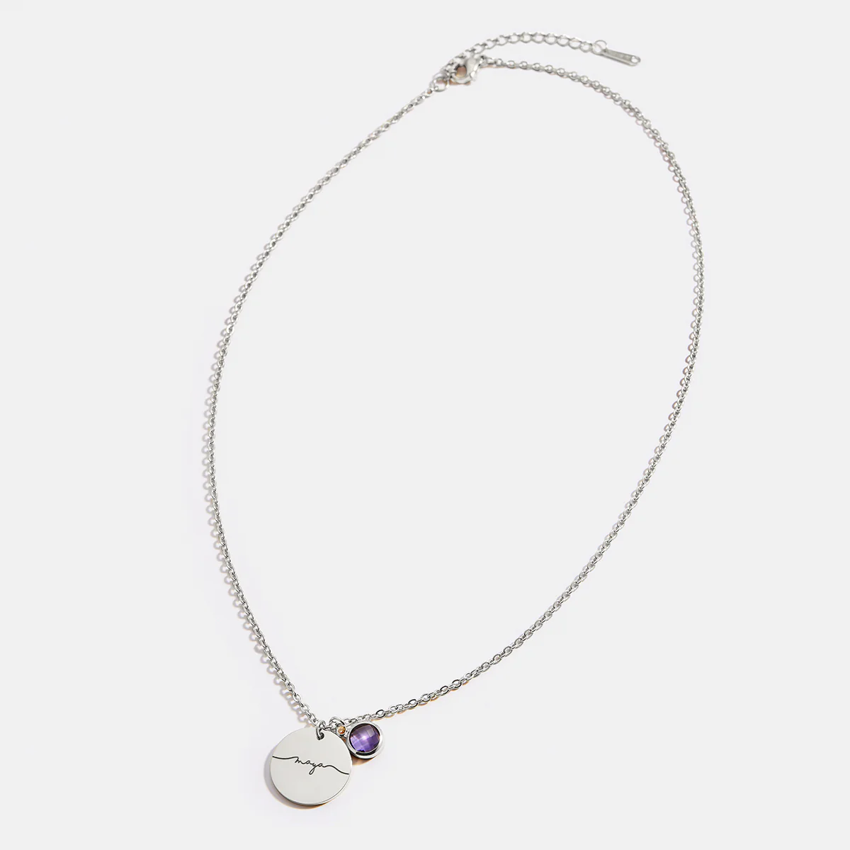 Monogram Script Birthstone Name Necklace - Image 23
