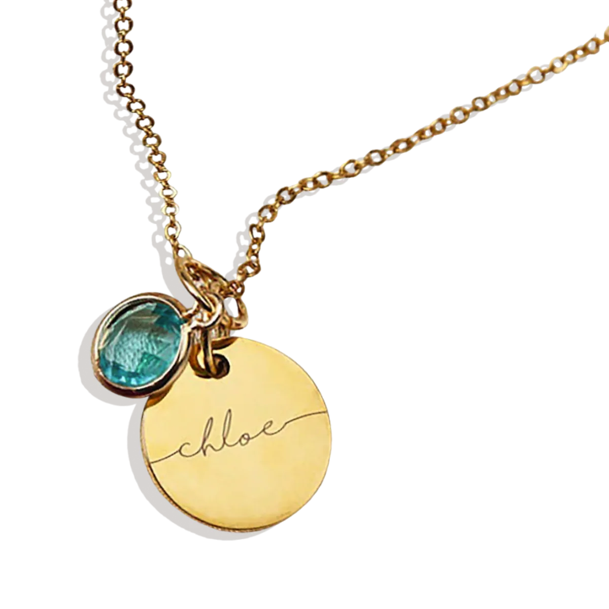 Monogram Script Birthstone Name Necklace - Image 4