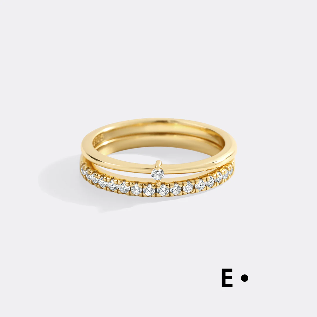 Morse Code and Micro Pave Eternity Ring Stacking Set - Image 11