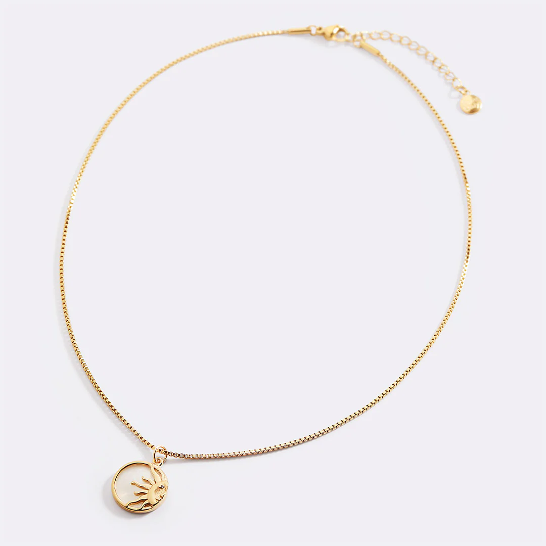 Enamel Sun Pendant Necklace - Image 7
