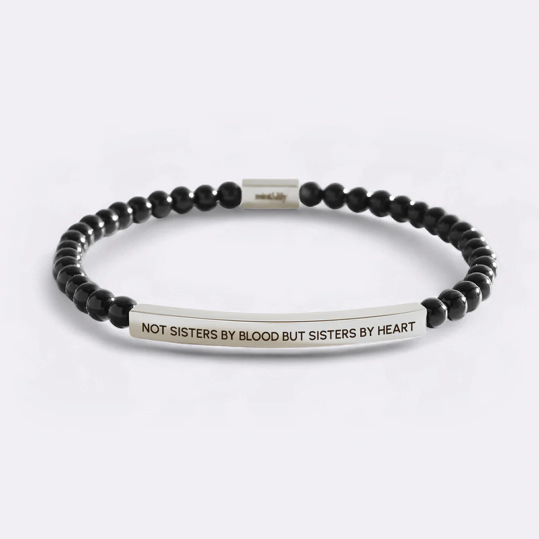 Not Sisters By Blood But Sisters By Heart Beaded Inspire Bracelet - Image 10