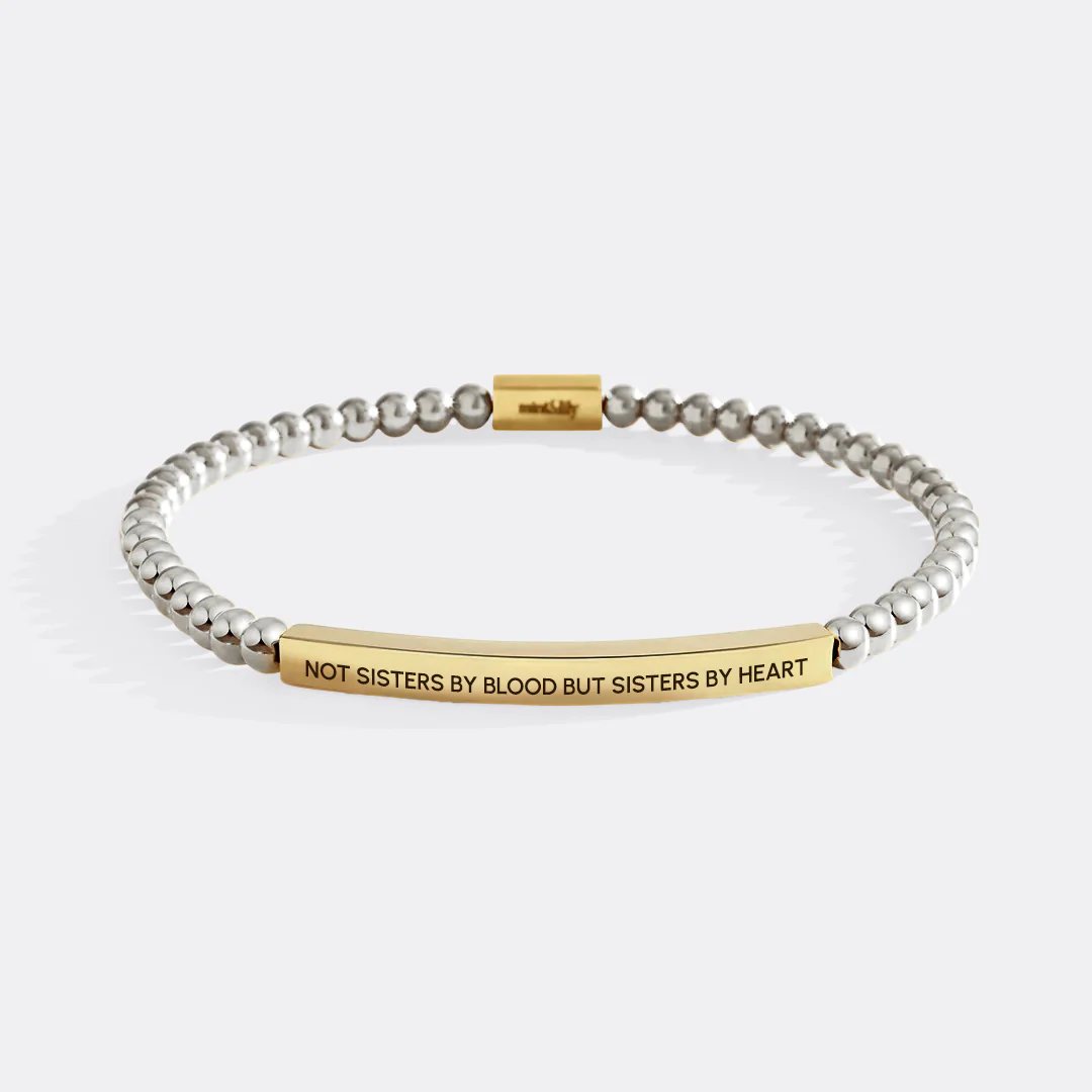 Not Sisters By Blood But Sisters By Heart Beaded Inspire Bracelet - Image 11