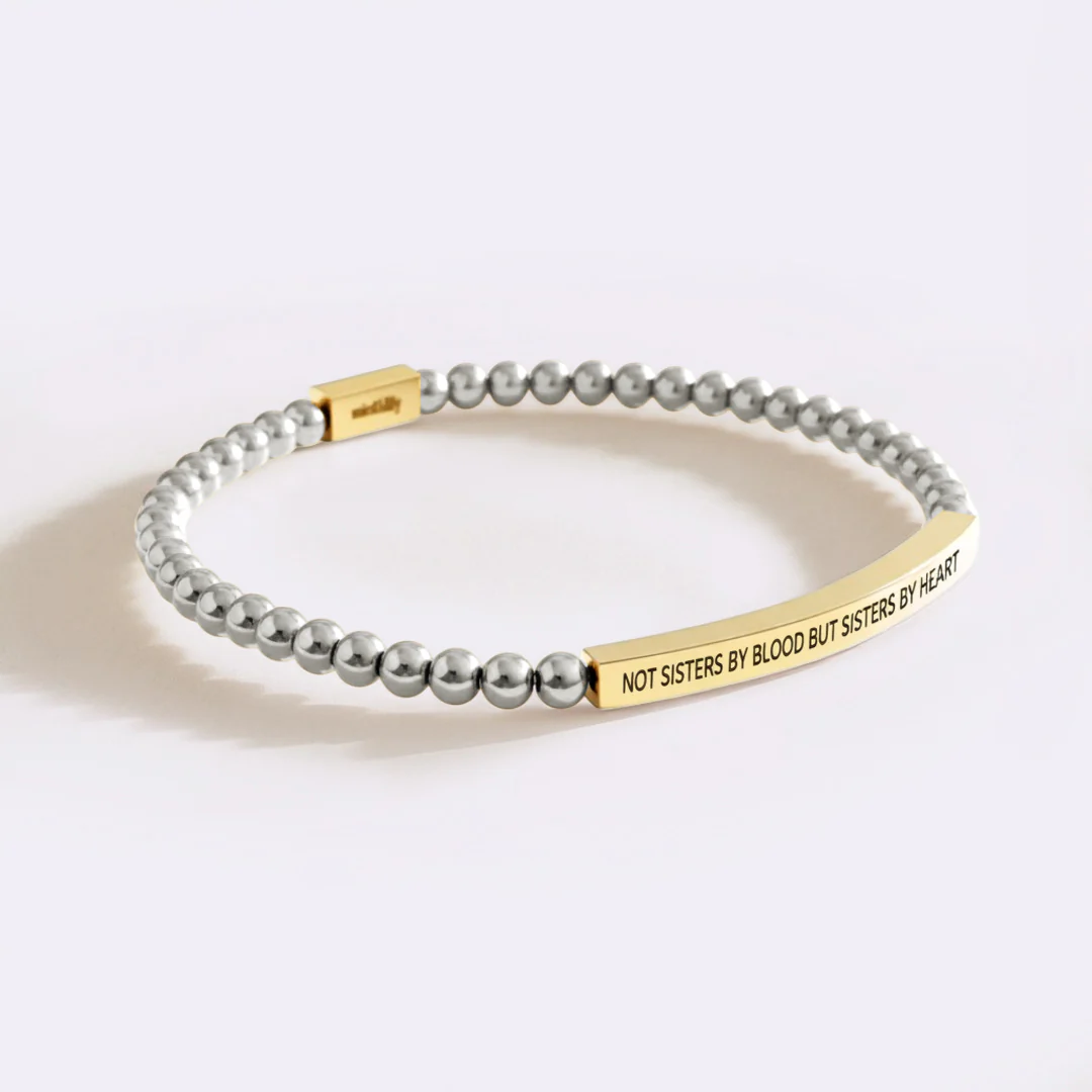 Not Sisters By Blood But Sisters By Heart Beaded Inspire Bracelet - Image 12