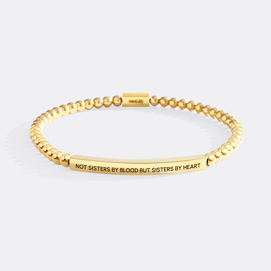 Not Sisters By Blood But Sisters By Heart Beaded Inspire Bracelet - Image 5