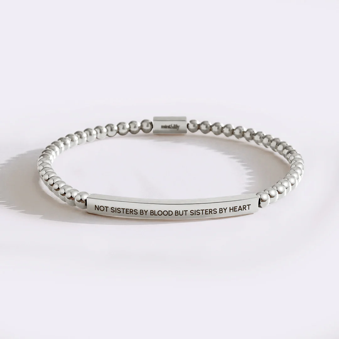Not Sisters By Blood But Sisters By Heart Beaded Inspire Bracelet - Image 8