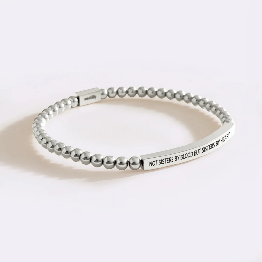 Not Sisters By Blood But Sisters By Heart Beaded Inspire Bracelet - Image 9