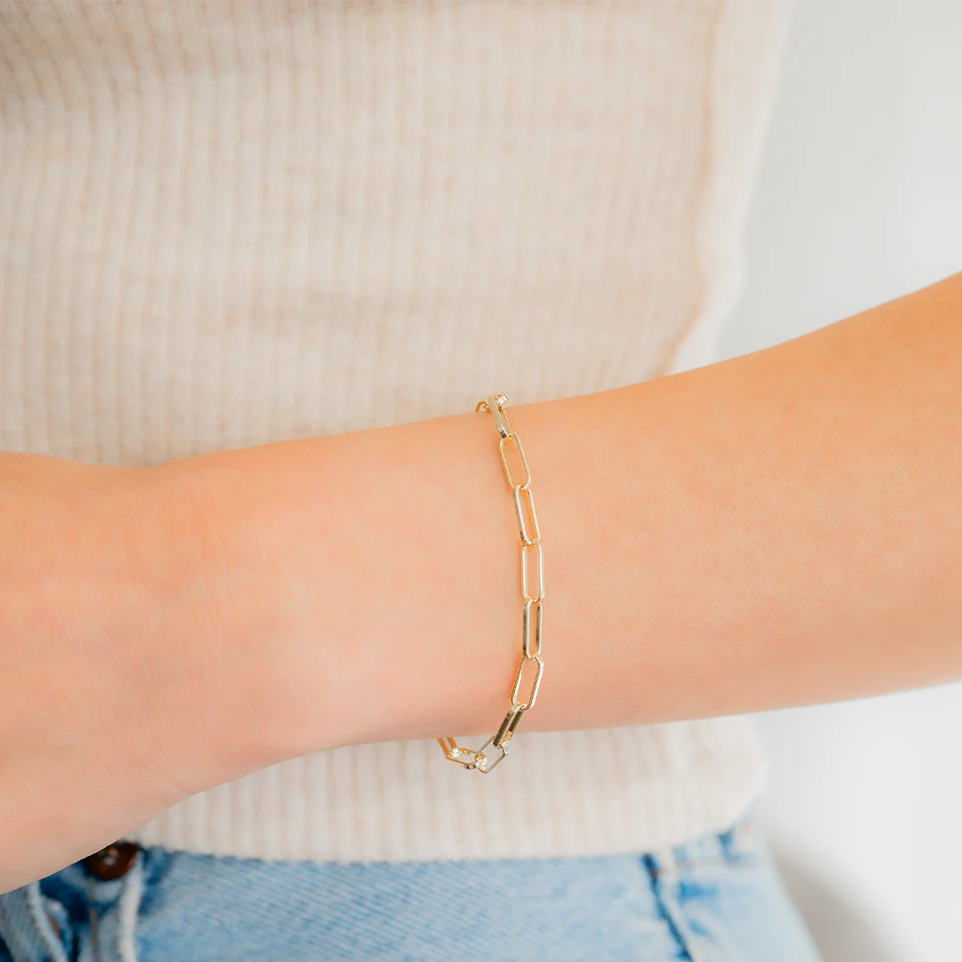 Open Link Paperclip Chain Bracelet - Image 3
