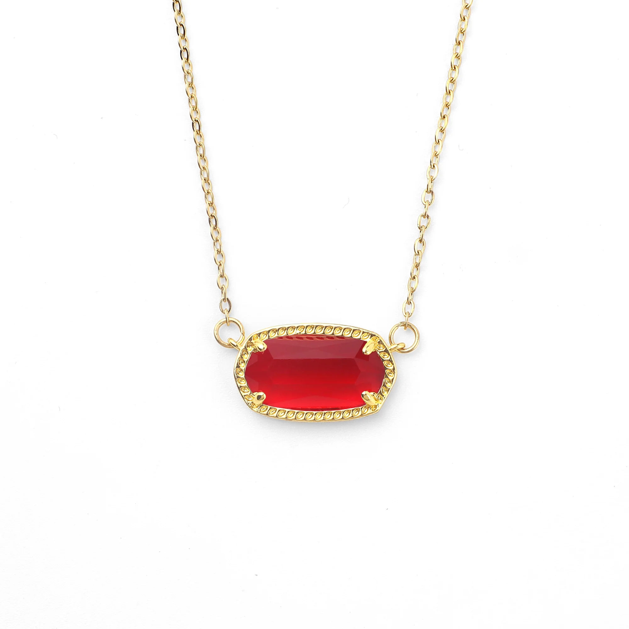 Oval Birthstone Pendant Necklace - Image 16