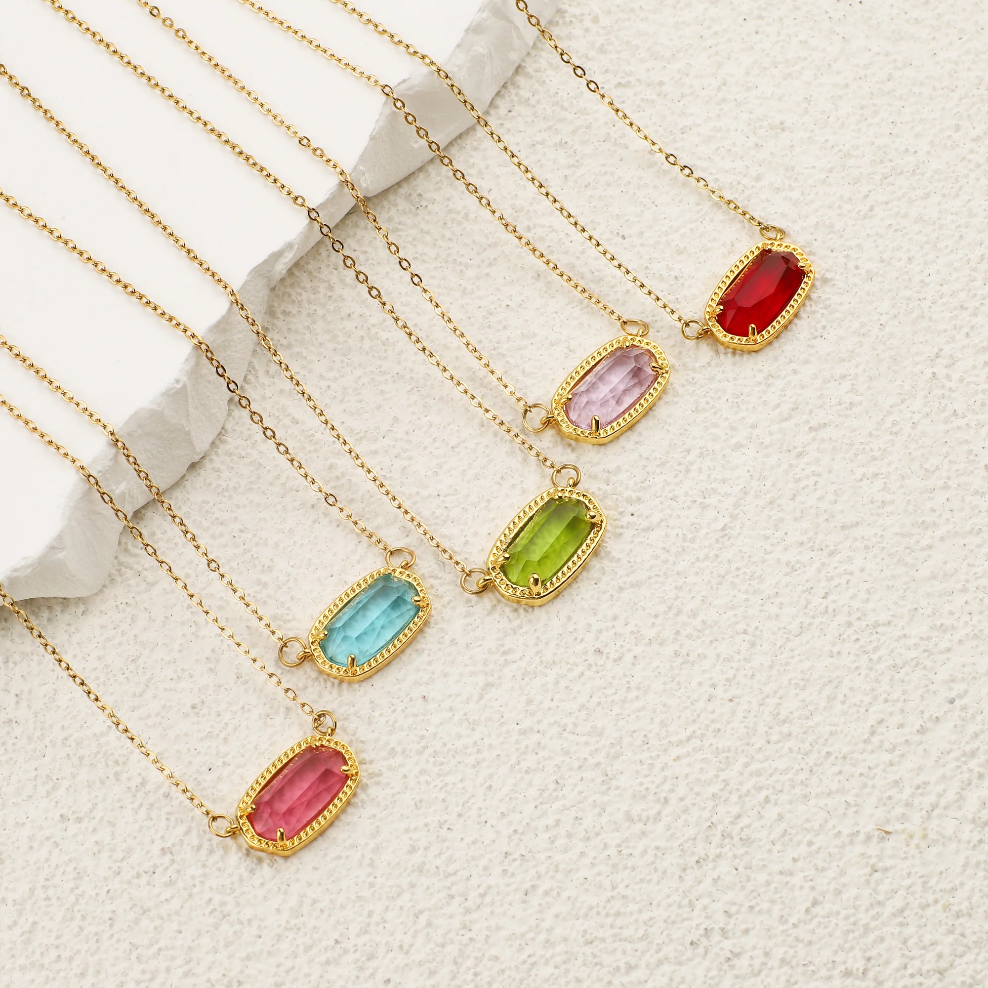 Oval Birthstone Pendant Necklace - Image 9