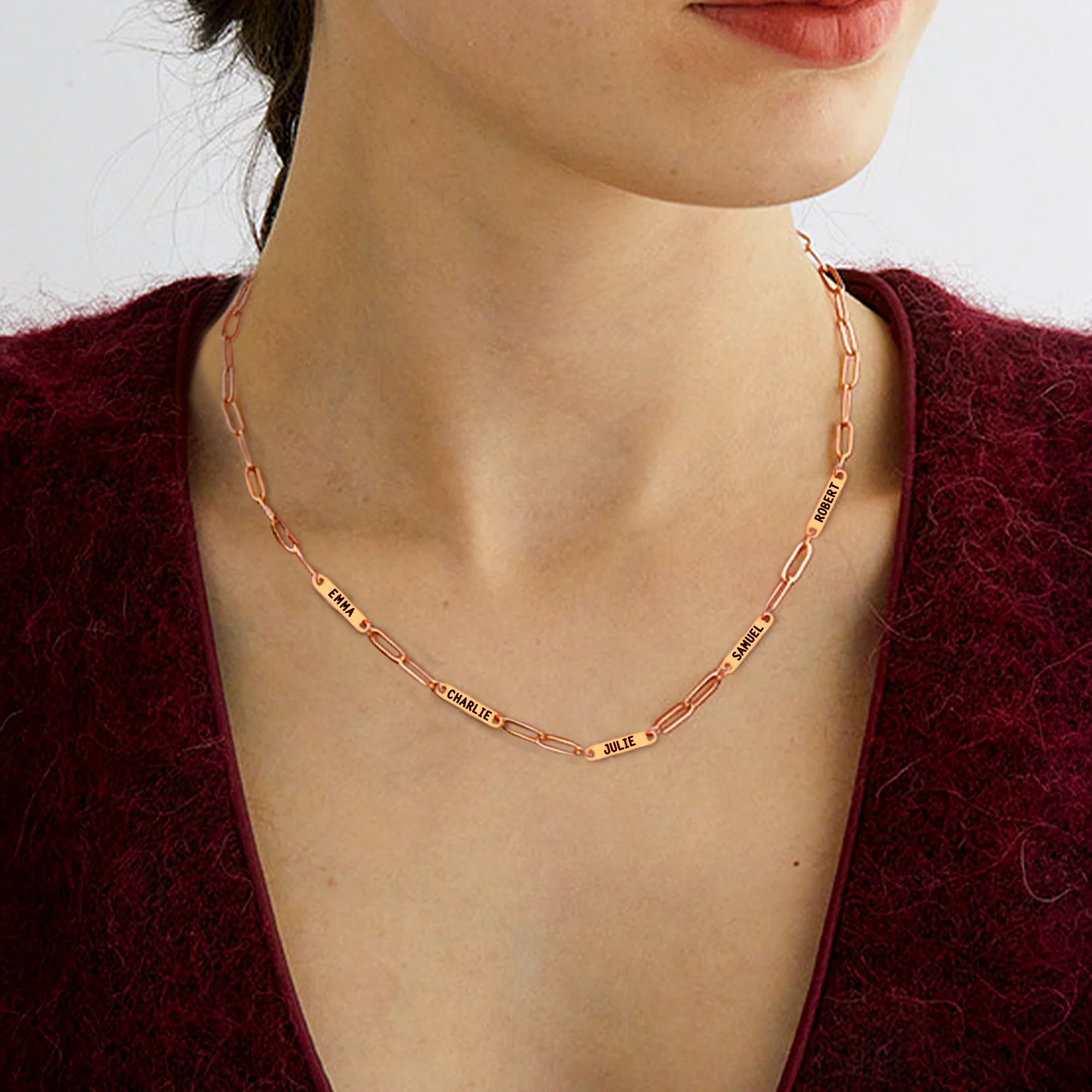 Paperclip Necklace With Personalized Names - Image 29