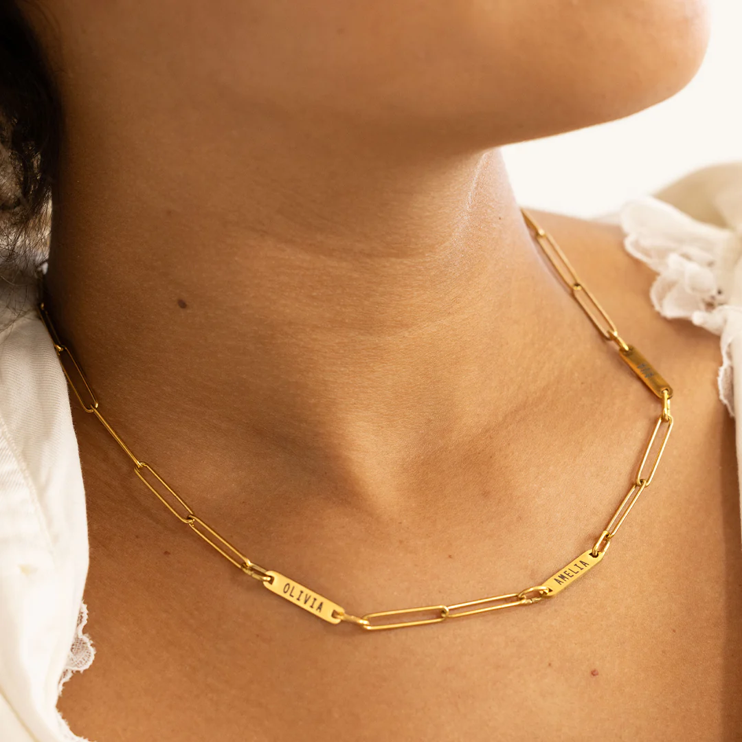 Paperclip Necklace With Personalized Names - Image 6