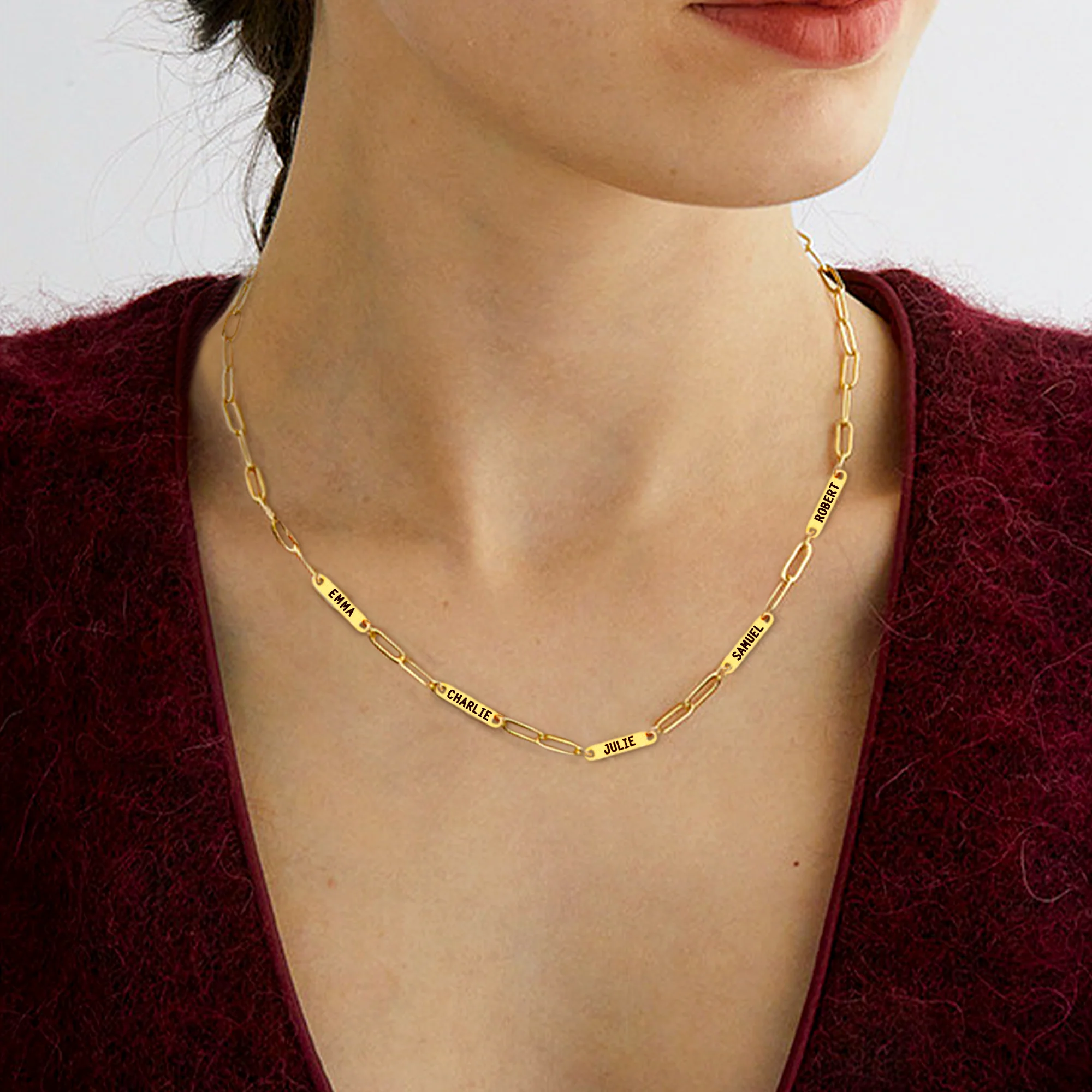 Paperclip Necklace With Personalized Names - Image 8