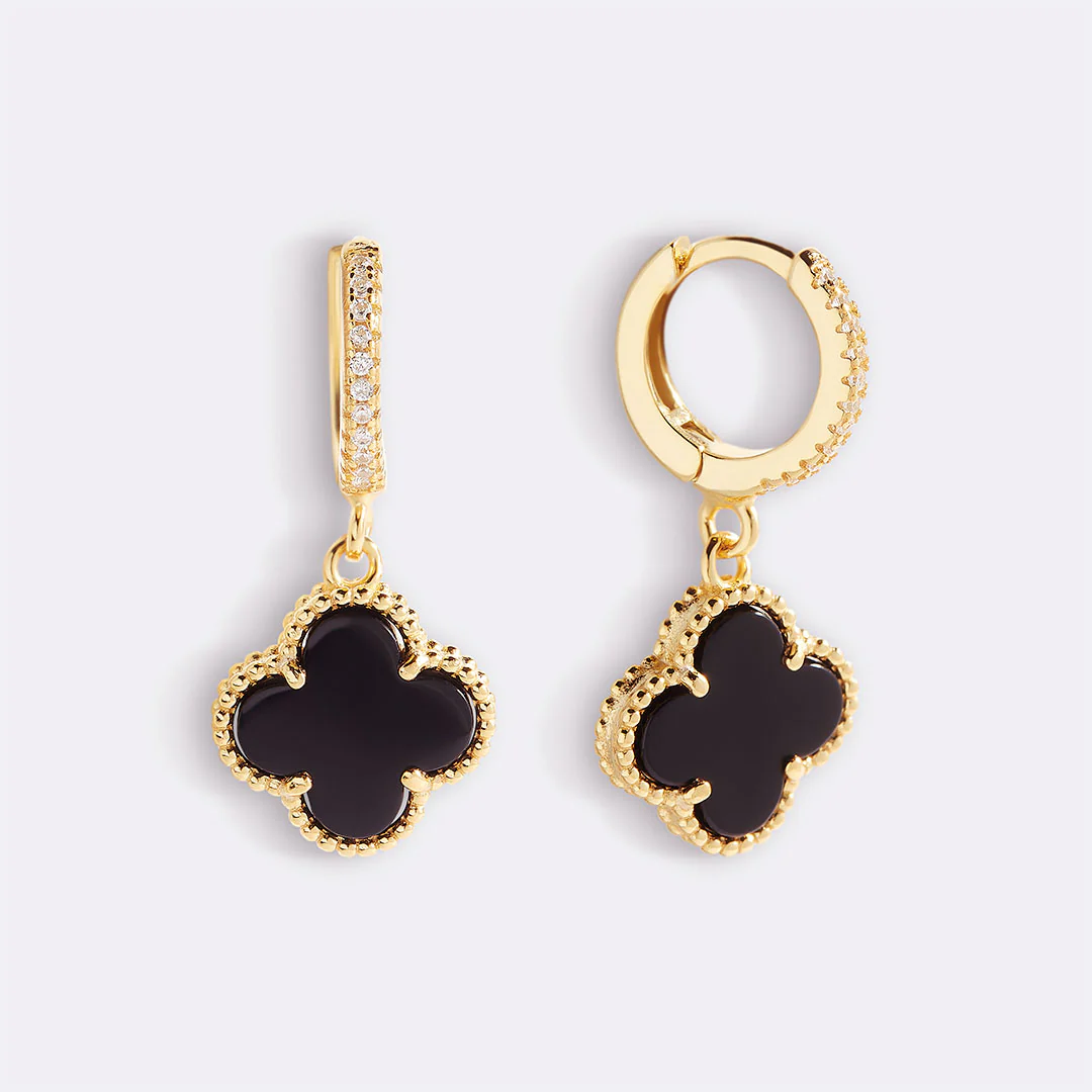 Pave Clover Drop Earrings - Image 14