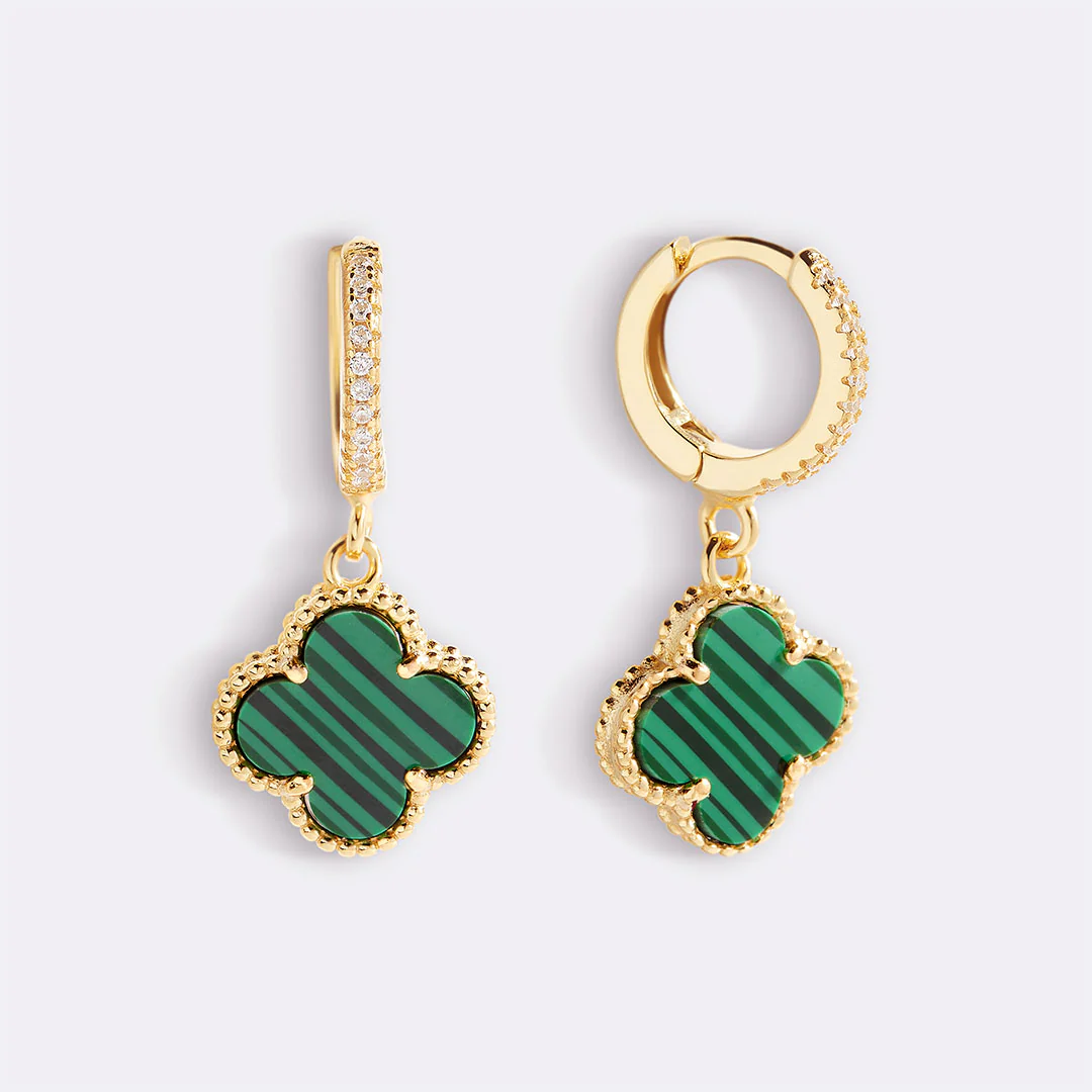 Pave Clover Drop Earrings - Image 16