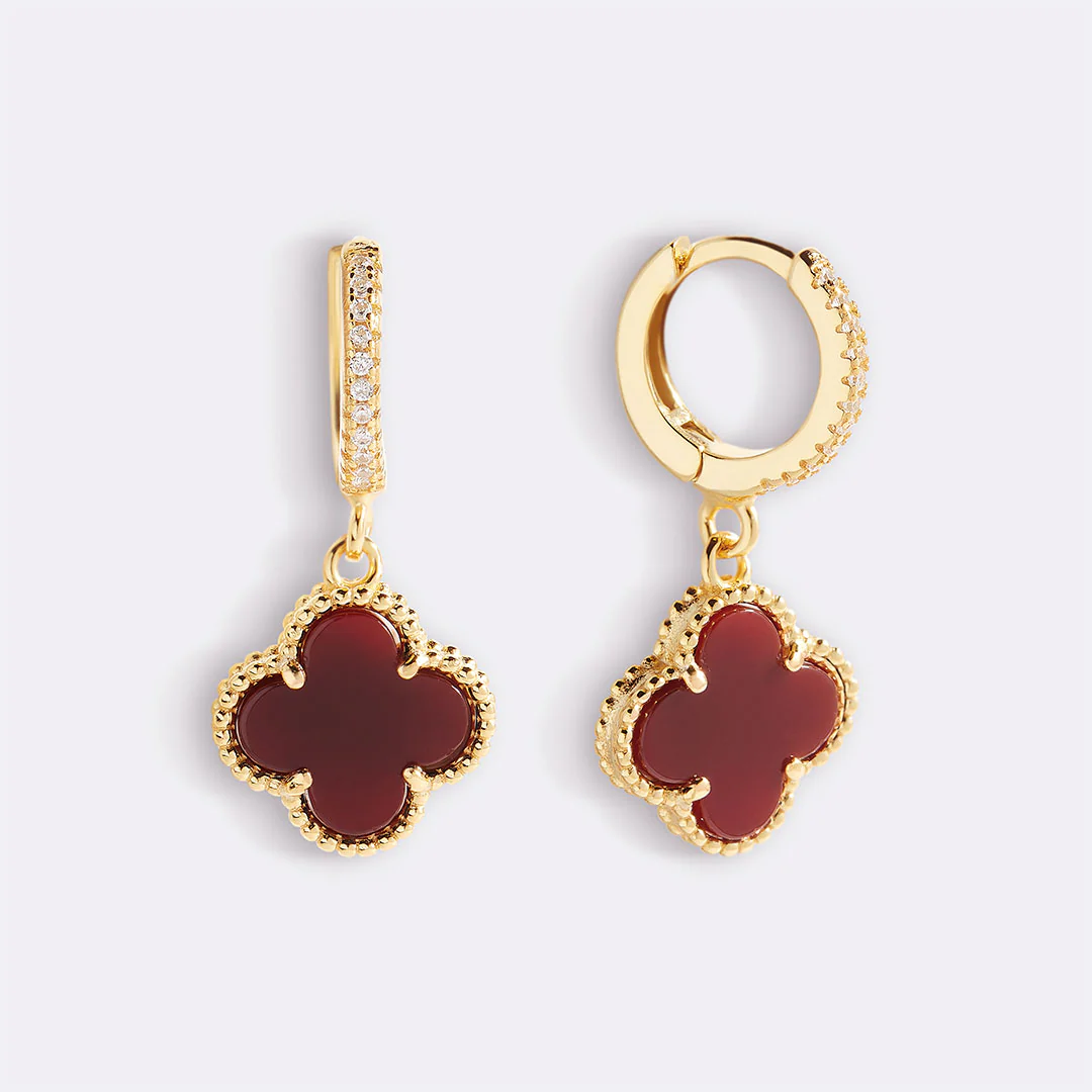 Pave Clover Drop Earrings - Image 18