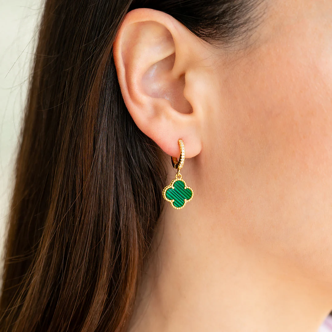 Pave Clover Drop Earrings - Image 22