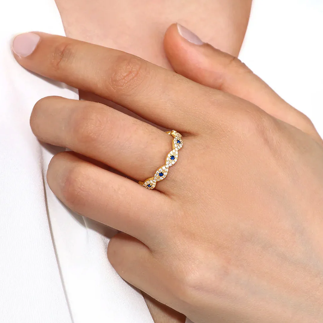 Pave Evil Eye Ring - Image 5