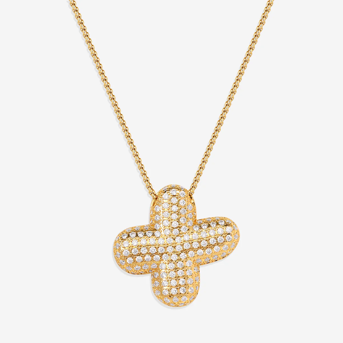 Pave Bubble Initial Necklace - Image 31